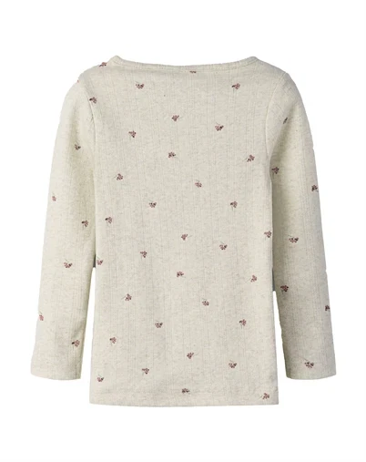 Name It - NMFBerries Slim Langærmet Top - Peyote Melange